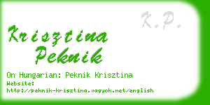 krisztina peknik business card